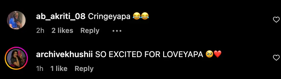 fans reaction on loveyapa song